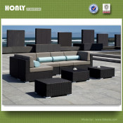 Modern Outdoor Aluminium Wicker Sofa Garden Metal Wicker Sectional Sofa