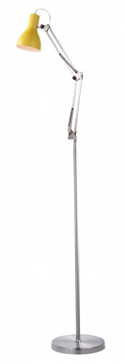 Modern Steel Reading Floor Lamp with Yellow Shade (ML6139)