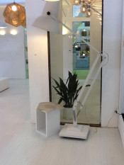 Modern White Aluminium and Carbon Steel Uplight Floor Lamp (2155F)