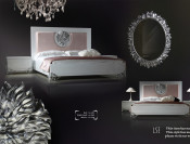 New Classic Style Bedroom Furniture Bed with Flower Decoration (LS-403)