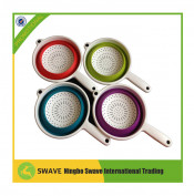 New Silicone Dishwasher Kitchen Colander Food Collapsible Sink Basket Strainer