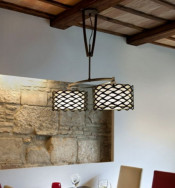 New Style Creative Brown Fabric Steel Pendant Light (MD6100M-2BN)