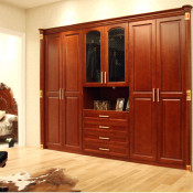 Oppein Elegant Red Cherry Solid Wood Wardrobe (YG21223)