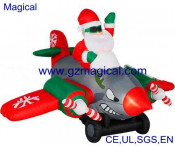 Ornament Inflatable Santa Sitting in Airplane (MIC-416)