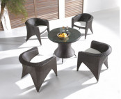 Outdoor Furniture PE Rattan Garden Furniture Rattan Dining/ Patio Furniture 4 Seater Rattan Dining Set