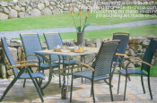 Outdoor Garden PE Rattan Chair and Table with Folded Faction