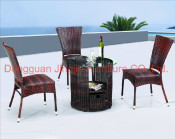 Outdoor Iron Rattan Leisure Coffee Lounge Table Set (JJ-S435)