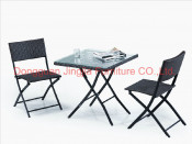 Outdoor Iron Wicker Restaurant Leisure Coffee Bistro Table Set (JJ-S494)