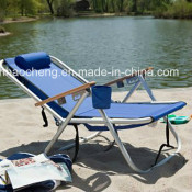 Outdoor Leisure Chair Camping Chair Steel Folding Beach Chair with Pillow