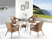 Outdoor Rattan Bar Sets-5PC Outdoor Rattan Dining Set