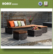 Outdoor Reclining Rattan Sofa Bed Multifunctional Aluminum Sofa Bed