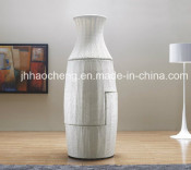 PE Rattan Vase Chair Set/Wicker Vase Coffee Table with White Color Rattan