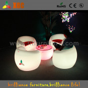 Plastic LED Coffee Table, Round Bar Table&Chairs, Cafe Furniture