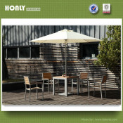 Plastic Wood Garden Chairs and Table Set Outdoor Cafe Chairs and Table