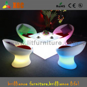 Portable LED Bar Coffee Table Chairs LED Plastic Coffee Chair