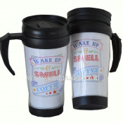 Promotional Plastic Auto Mug with Handle Dn-122b