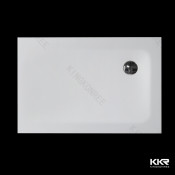 Pure White Artificial Resin Stone Shower Base