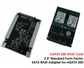 R2021D 2.5" SATA to mSATA SSD Raid Card