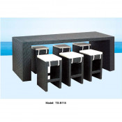Rattan Modern Outdoor Leisure Patio Dining Garden Bar Table Chair