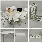 Rectangular Plastic-Top Fold in Half Table (SY-122Z)