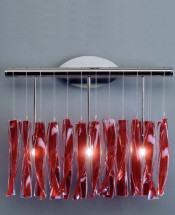 Red Glass & Steel Wall Lights Decoration (MB8074)