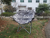Relaxed Folding Camping Moon Chair with Zebera Fabric