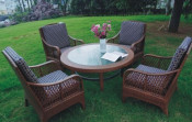 Round Table PE Rattan Outdoor Garden Furniture with Cushion
