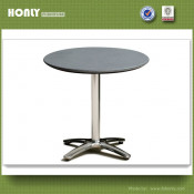 Round Table with Spray Stone Top Coffee Table Stainless Steel Coffee Table