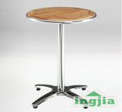 Round Wood Aluminium Dining Patio Coffee Hotel Restaurant Table (JT-95)