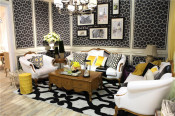 Royal Living Room Furniture Coffee Table and Leather Sofa Set