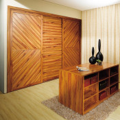 Rural Brown Melamine Wood Built in Wardrobe (OPY09-24)