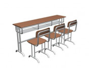 School Desk and Chair 3 Seater (MXZY-042)