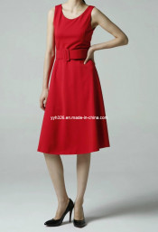 Sexy Sleeveless Ladies Ol Dresses Latest Design Red Dress