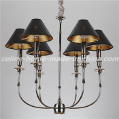 Simple Iron Chandelier Light with Leather Shade (SL2096-6)