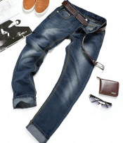 Single Color Long Denim Pants for Men