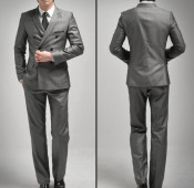 Spring/Autumn Double-Breasted Peak Lapel Classic Men's Fashion Business Suits