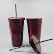 Stainless Steel Coffee Mug with Straw