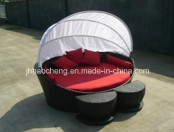 The New Design PE Rattan Garden Lounge Bed, PE Rattan Outdoor Lounge Bed