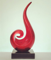 Transparent Big Red Resin Abstract Sculpture