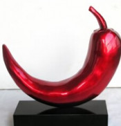 Transparent Hot Red Resin Abstract Sculpture