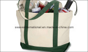 Two-Tone Accent Gusseted Tote Bag (21068)