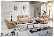 Upholstered Beige Color Recliner Sofa (A-3648)