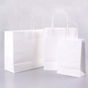 White Elegant Shopping Paper Bag Have Various Size