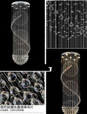White High Quality Spiral Down Crystal Chandelier