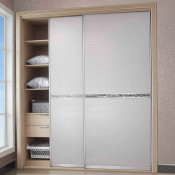 White Laminated Board Wardrobe with Diamond Waist (OP-YG21131)