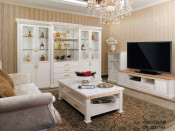 White Wine Rack Cabinet with Golden Line (JG11164)