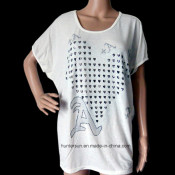 Women New Broken with Sequin Patch T-Shirt (HT3030)