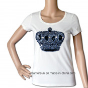 Women T-Shirt with Crown Rope Embroidered (HT7046)