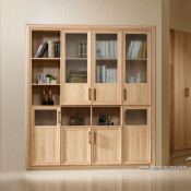 Wood Grain Plus Glass Storage Bookcases (TG11203)