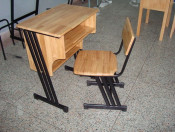 Wood School Desk and Chair (MXZY-088)